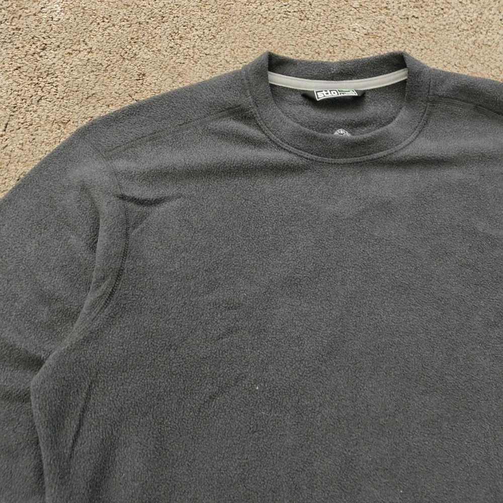 Stio Mens Fleece Crewneck Pullover Sweater Charcoal Gray Size Medium M
